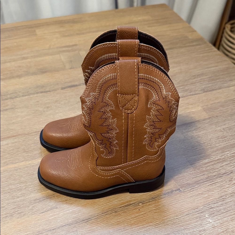 Dream Pairs | Tan Kids Cowboy Boots | 8